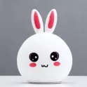 Ночник Антистресс мякиш Зайчонок RGB, белый, батарейки АААх3шт Risalux