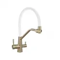 Смеситель для кухни AVRORA Kitchen AV9006Gold с гиб. изливом золото с подкл. к фильтру питьевой воды