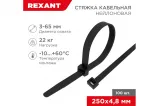 Хомут кабельный 250x4,8мм, нейлон, 100шт, черный, REXANT Хомут кабельный 250x4,8мм, нейлон, 100шт, черный, REXANT