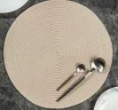 Салфетка для стола полимер, 38х38см, круглая, бежевая