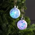 Набор елочных шаров "Звездочки и кольца", d=6 см, 1LED, 2 шт, от батареек, RGB 5864