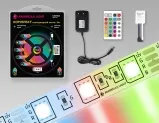 Комплект светодиодной ленты RGB 12В 5050 60Led, 14.4Вт, IP20 5м Ambrella