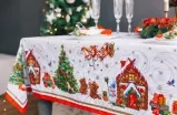 Набор столовый:скатерть 150х180см салфетки сервир. 8шт 40х40см текстиль Новогодняя сказка (15% Бой)