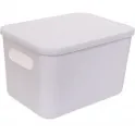 Корзина - органайзер с крышкой для хранения "БИСКОТТИ", цвет белый, 26*18.5*16см
