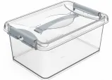 Контейнер для хранения с крышкой, ручкой и ручками-защелками "КЛИК", прозрачный, 11.6*15.*19.1см, 8л