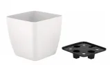 Горшок для цветов InGreen Vienna 5л, с дренажной вставкой, квадратный, Белоснежный жасмин