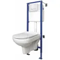 Унитаз подвесной Cersanit CITY NEW CLEAN ON с сид и наб. инстал LINK PRO (кнопка смыва, (30% Бой)