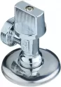 Кран шаровый угловой для подкл. стац. приборов с отраж. 1/2" х 3/4" н/н (флажок сбоку), хром, MP-У